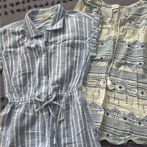 Blue and White Striped Dress and Top